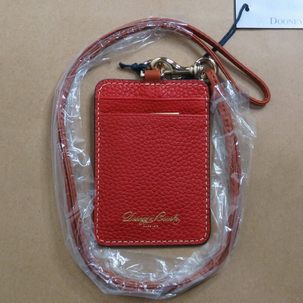 Dooney & Bourke Pebble Grain ID Lanyard (Red)